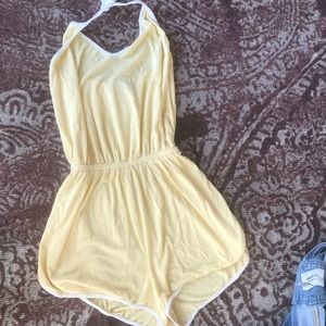forever 21 yellow halter romper
